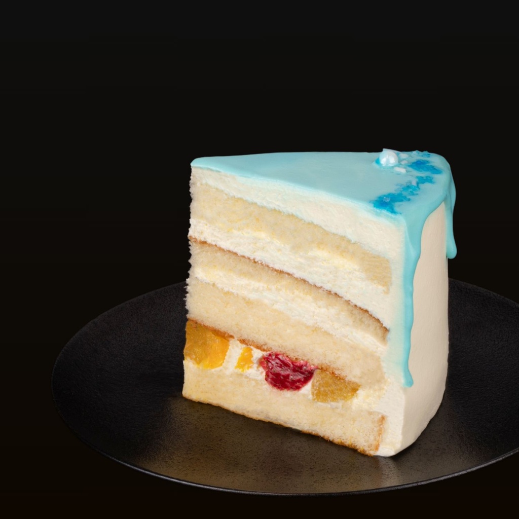 Kids Fresh Cream Cake (Blue)-slice